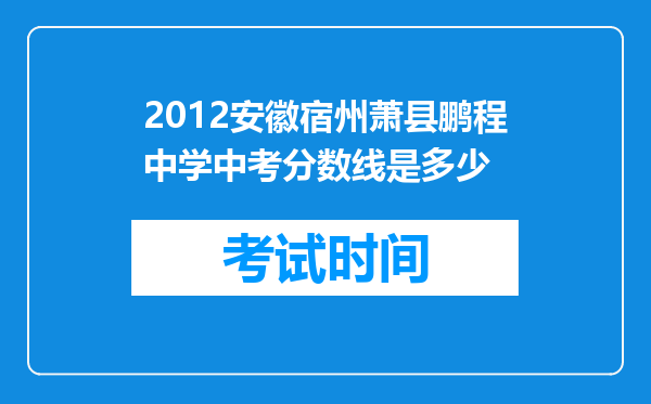 2012安徽宿州萧县鹏程中学中考分数线是多少