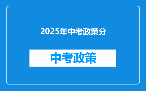 2025年中考政策分