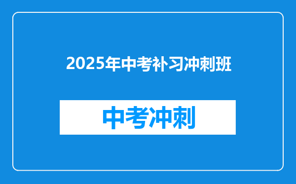 2025年中考补习冲刺班