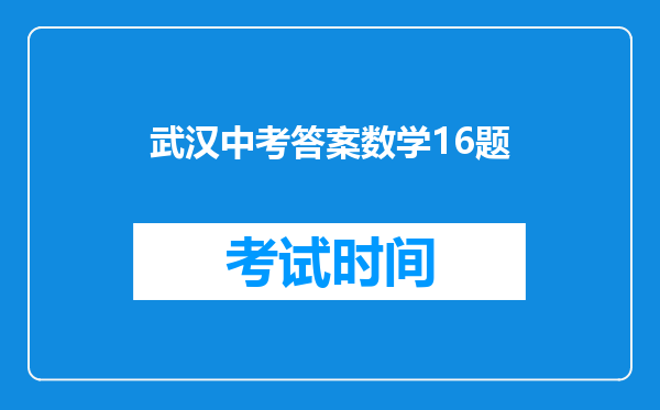 武汉中考答案数学16题