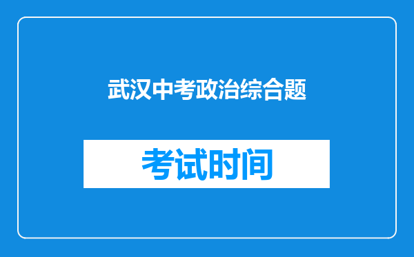 武汉中考政治综合题