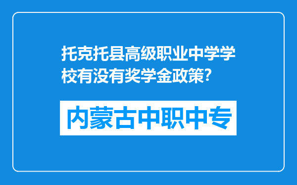 托克托县高级职业中学学校有没有奖学金政策？
