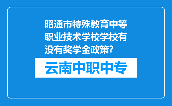 昭通市特殊教育中等职业技术学校学校有没有奖学金政策？