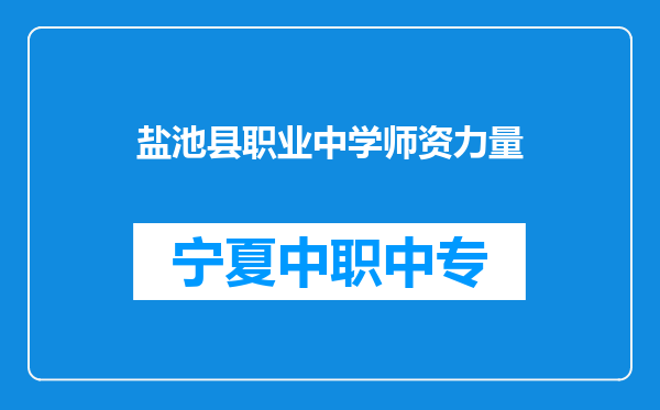 盐池县职业中学师资力量