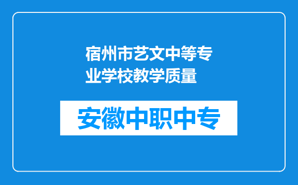 宿州市艺文中等专业学校教学质量