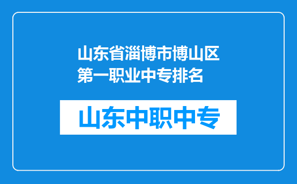 山东省淄博市博山区第一职业中专排名
