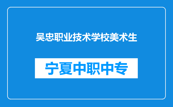 吴忠职业技术学校美术生