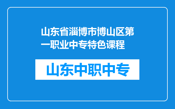 山东省淄博市博山区第一职业中专特色课程