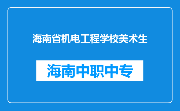 海南省机电工程学校美术生