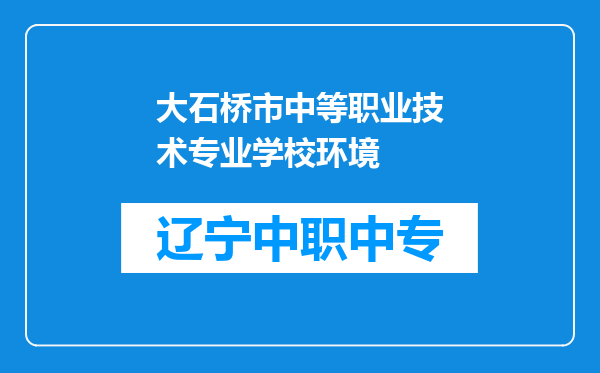 大石桥市中等职业技术专业学校环境