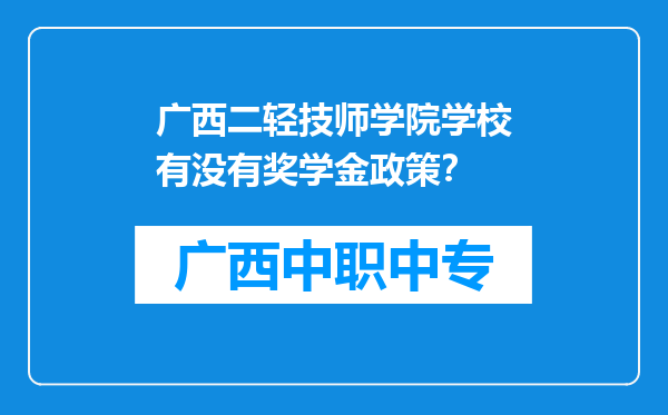 广西二轻技师学院学校有没有奖学金政策？