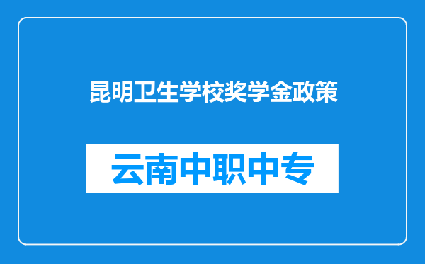 昆明卫生学校奖学金政策