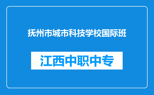 抚州市城市科技学校国际班