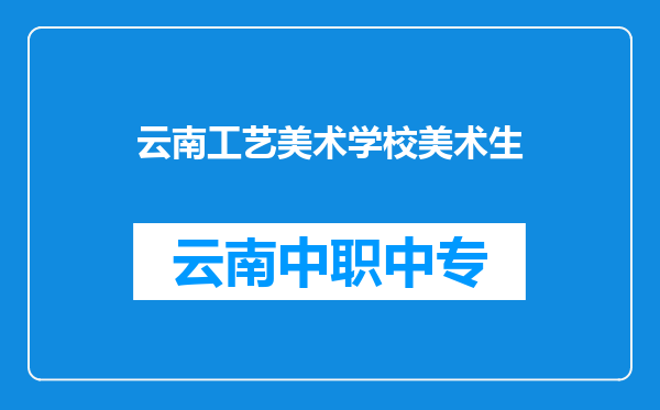 云南工艺美术学校美术生