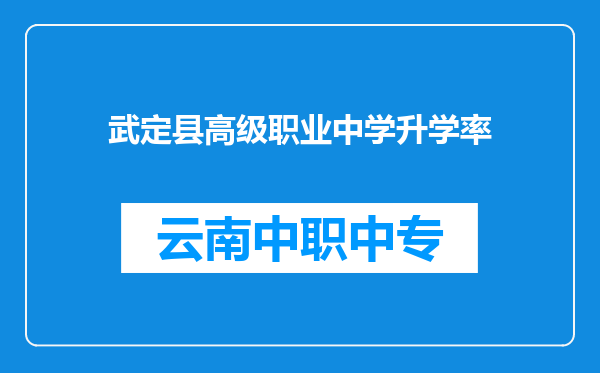武定县高级职业中学升学率