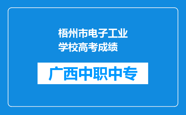 梧州市电子工业学校高考成绩