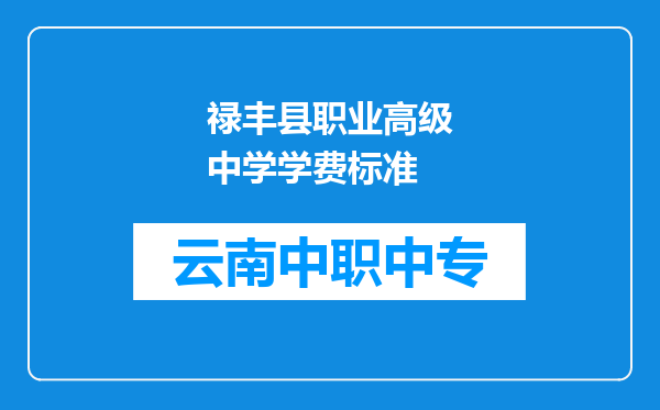 禄丰县职业高级中学学费标准