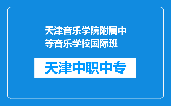 天津音乐学院附属中等音乐学校国际班