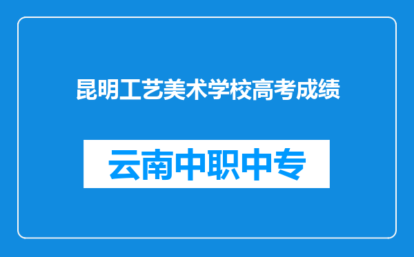 昆明工艺美术学校高考成绩