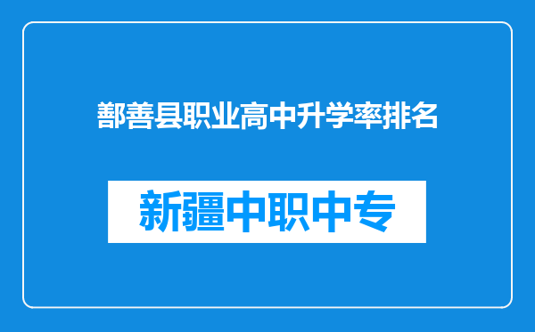 鄯善县职业高中升学率排名