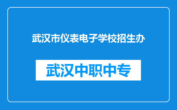 武汉市仪表电子学校招生办
