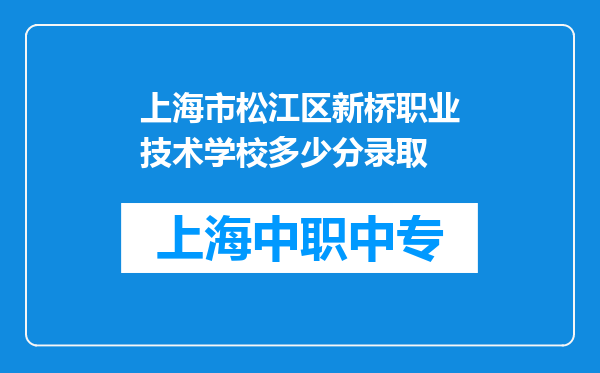上海市松江区新桥职业技术学校多少分录取