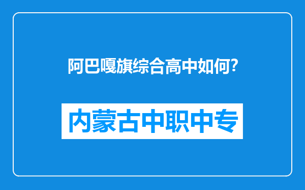 阿巴嘎旗综合高中如何？