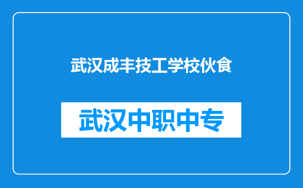 武汉成丰技工学校伙食
