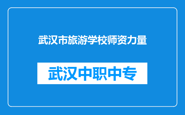 武汉市旅游学校师资力量