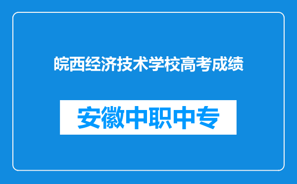 皖西经济技术学校高考成绩