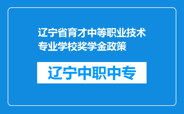 辽宁省育才中等职业技术专业学校奖学金政策