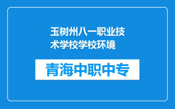 玉树州八一职业技术学校学校环境
