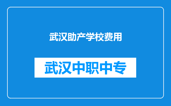 武汉助产学校费用