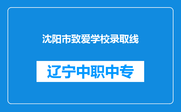 沈阳市致爱学校录取线