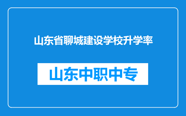 山东省聊城建设学校升学率