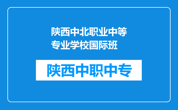 陕西中北职业中等专业学校国际班
