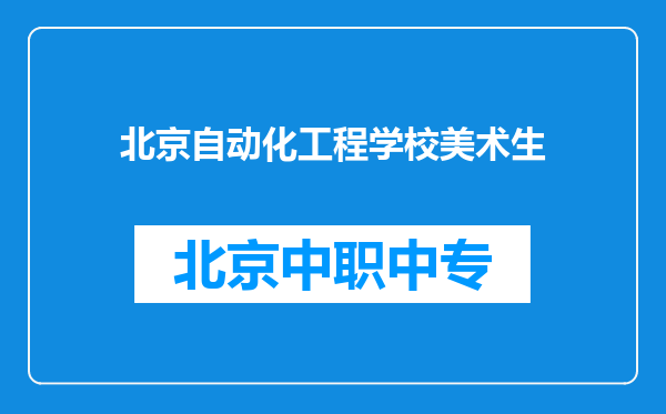 北京自动化工程学校美术生
