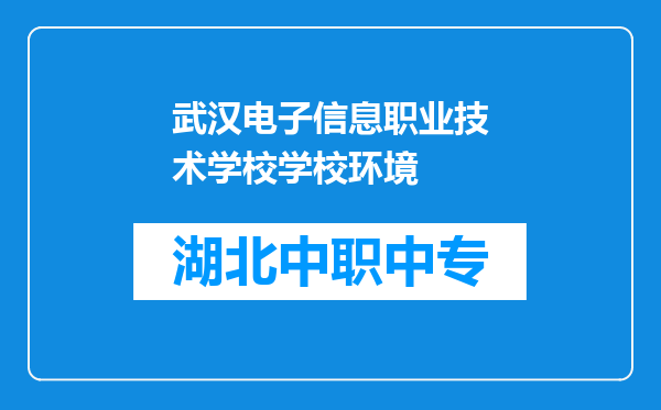 武汉电子信息职业技术学校学校环境