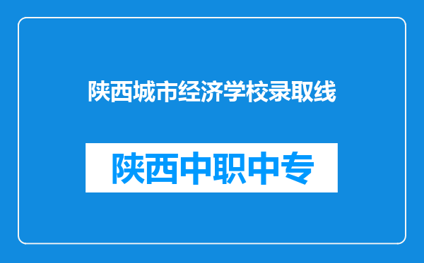 陕西城市经济学校录取线