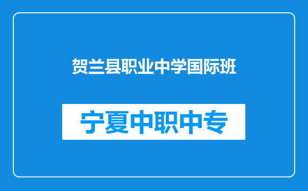 贺兰县职业中学国际班