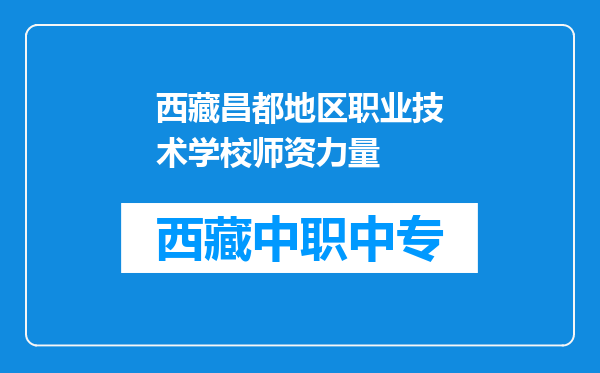 西藏昌都地区职业技术学校师资力量