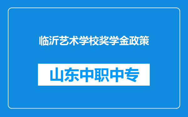 临沂艺术学校奖学金政策