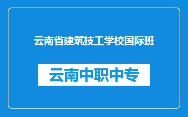 云南省建筑技工学校国际班