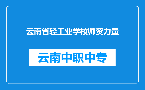 云南省轻工业学校师资力量