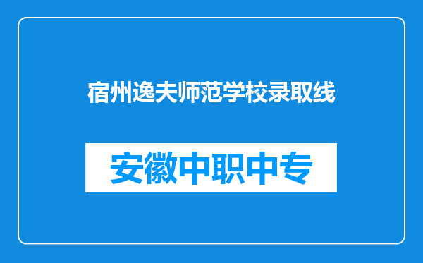 宿州逸夫师范学校录取线