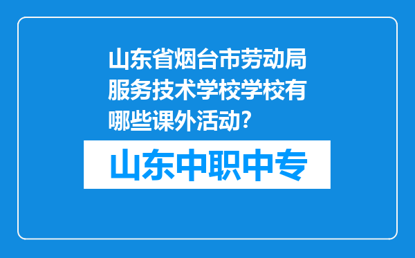 山东省烟台市劳动局服务技术学校学校有哪些课外活动？