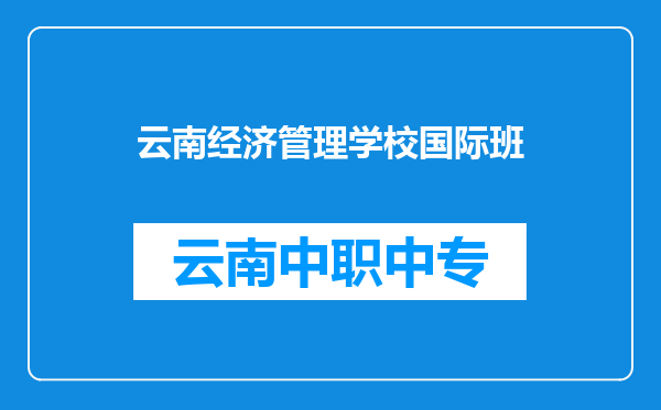 云南经济管理学校国际班