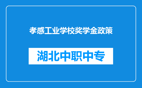 孝感工业学校奖学金政策