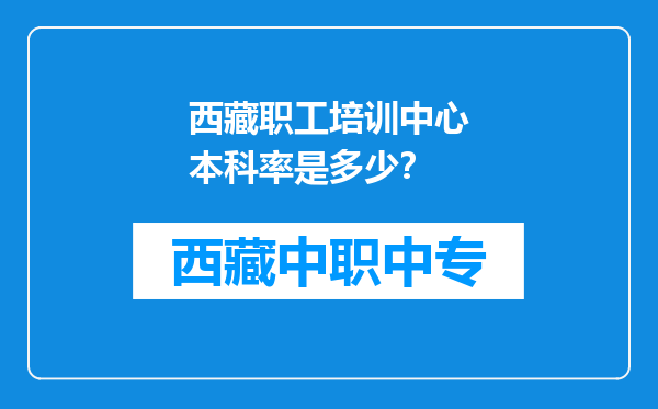 西藏职工培训中心本科率是多少？