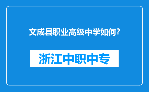 文成县职业高级中学如何？